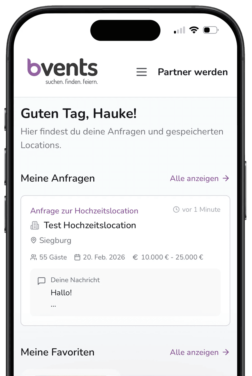 bvents App - Inserat Detailansicht